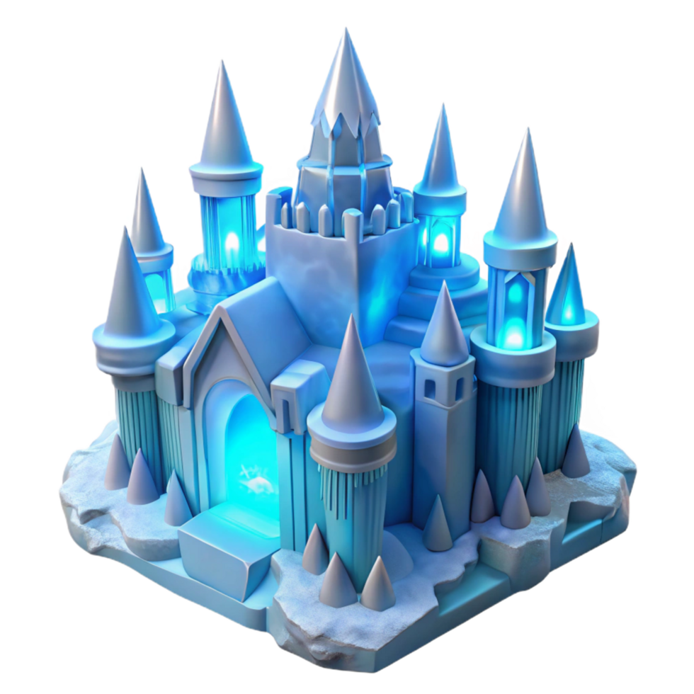 Enchanted Ice Castle 3D Render png