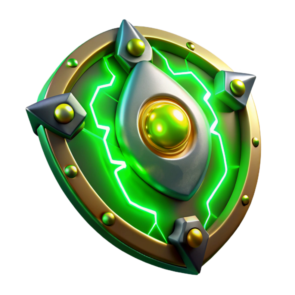Glowing Green Energy Shield png