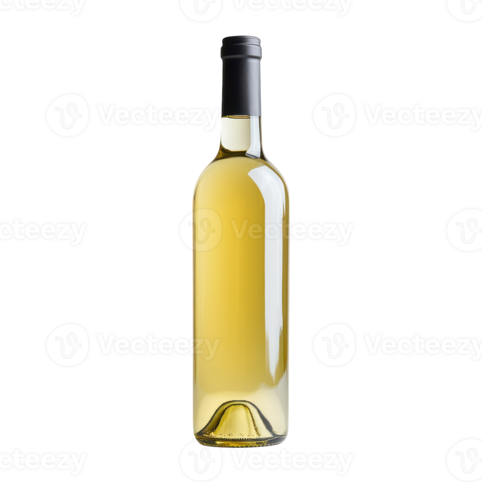 White Wine Bottle Mockup on transparent background. png