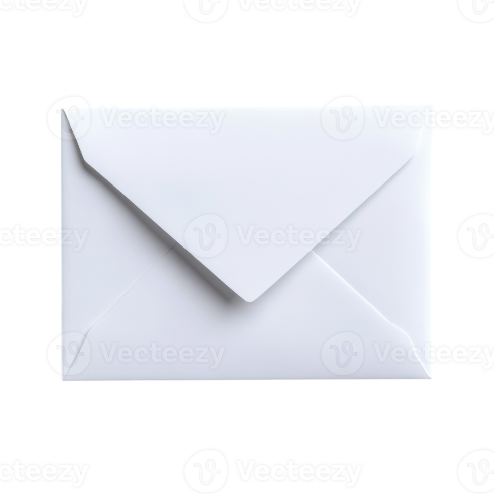 Blank White Envelope Mockup on transparent background. png