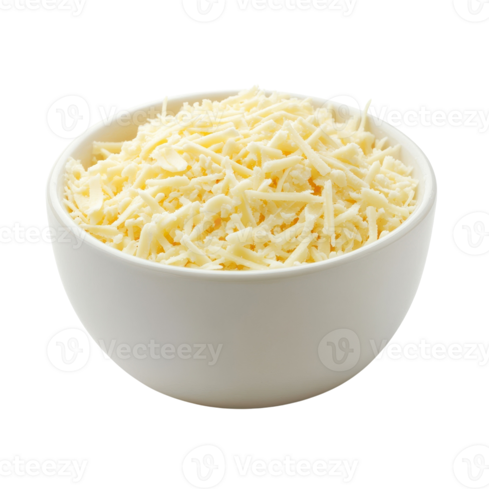 Grated Cheese Cup White Background on transparent background. png