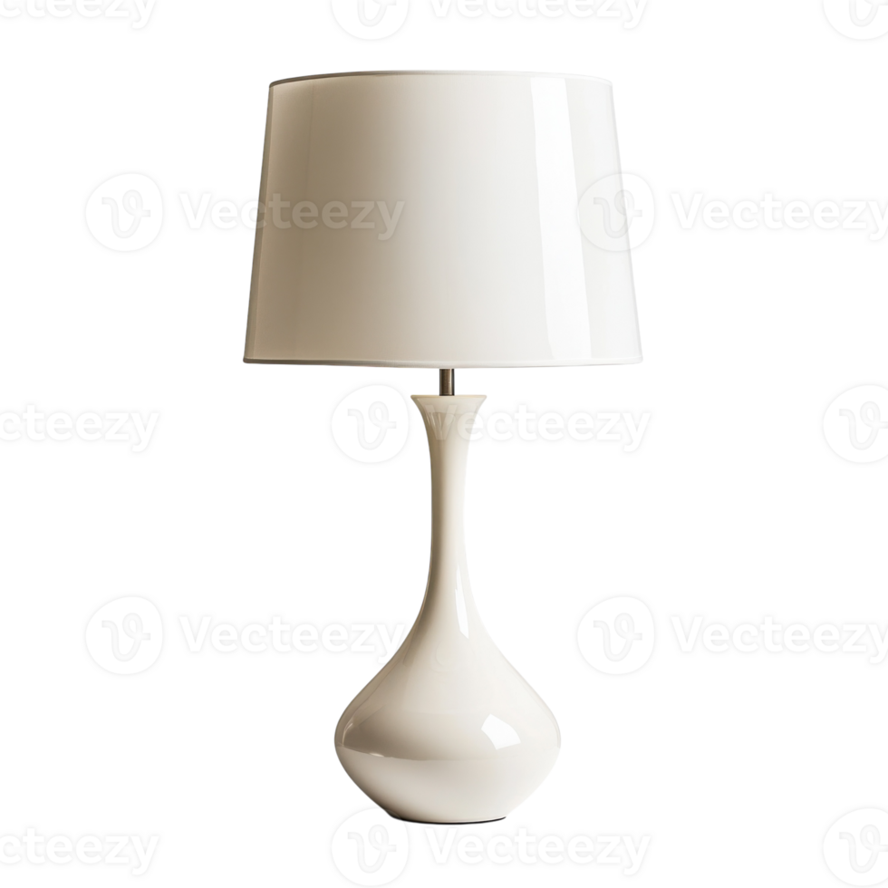 White Lamp Shade Minimal Design on transparent background. png