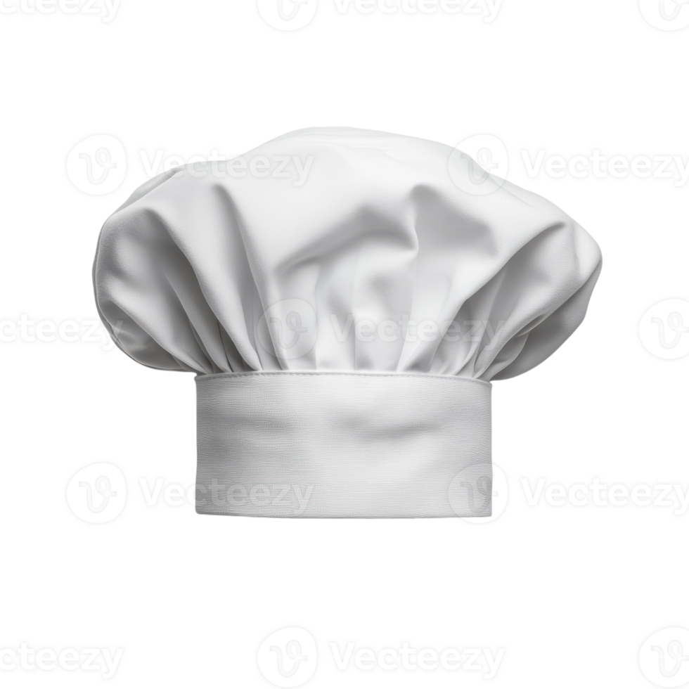 White Chef Hat on White Background on transparent background. png