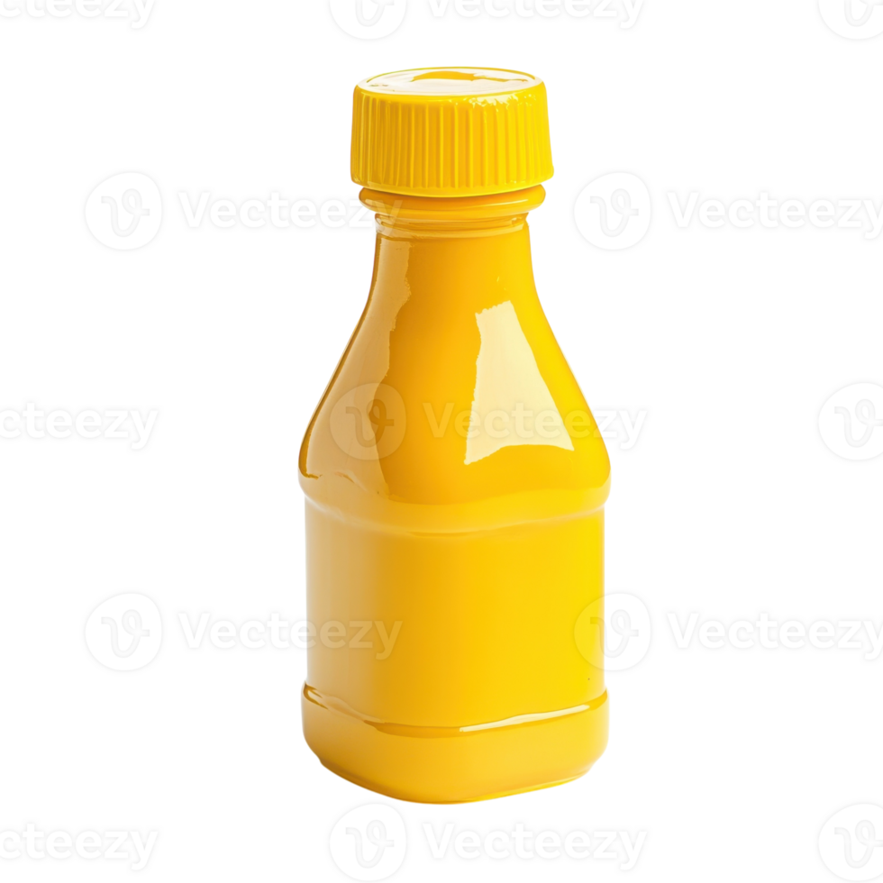 Yellow Mustard Bottle Still Life on transparent background. png