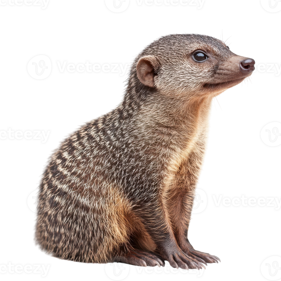 Banded Mongoose Wildlife Photo on transparent background. png