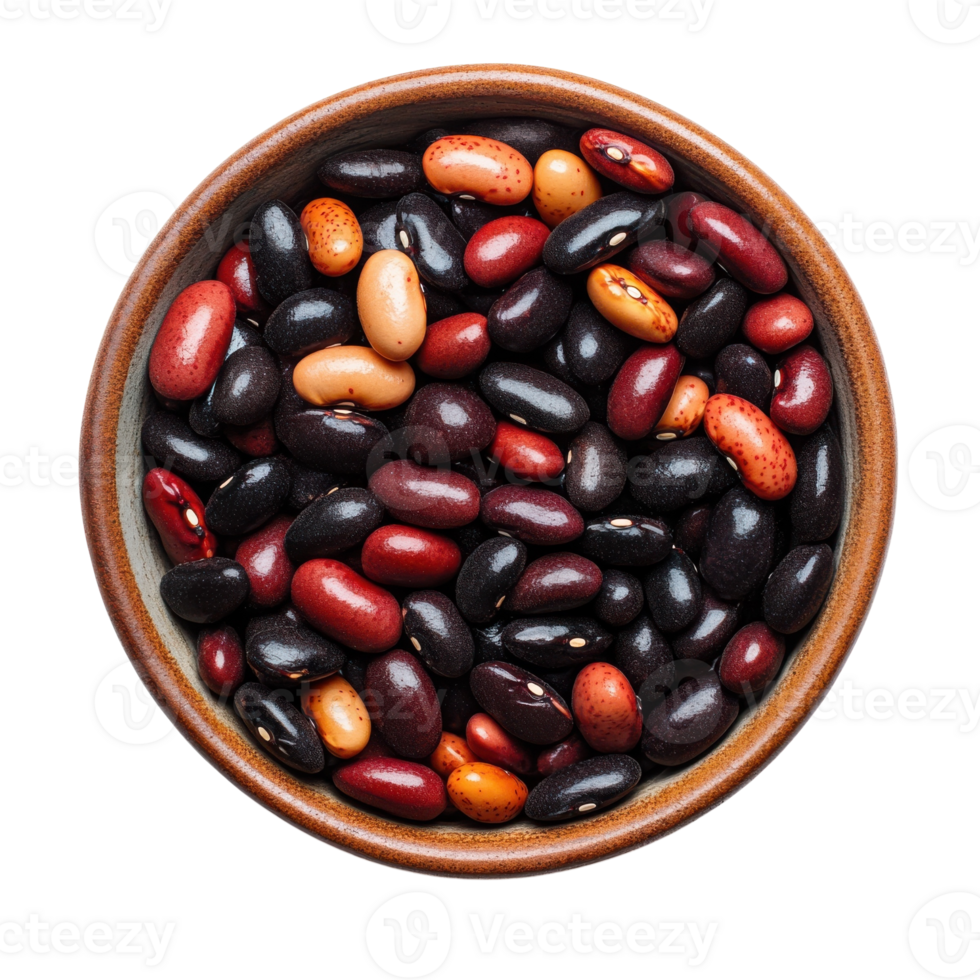 Delicious Beans Bowl White Background on transparent background. png