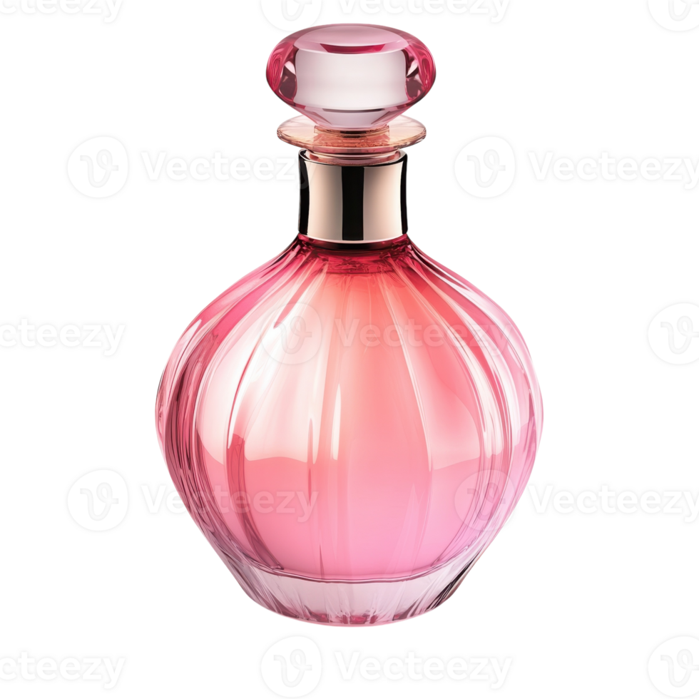 Pink Perfume Bottle White Background on transparent background. png