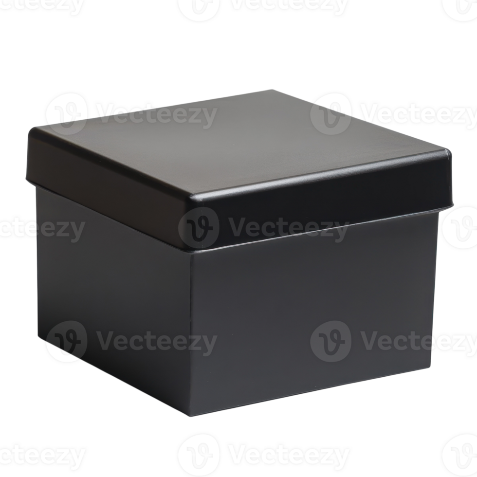 Black Plastic Box White Background on transparent background. png