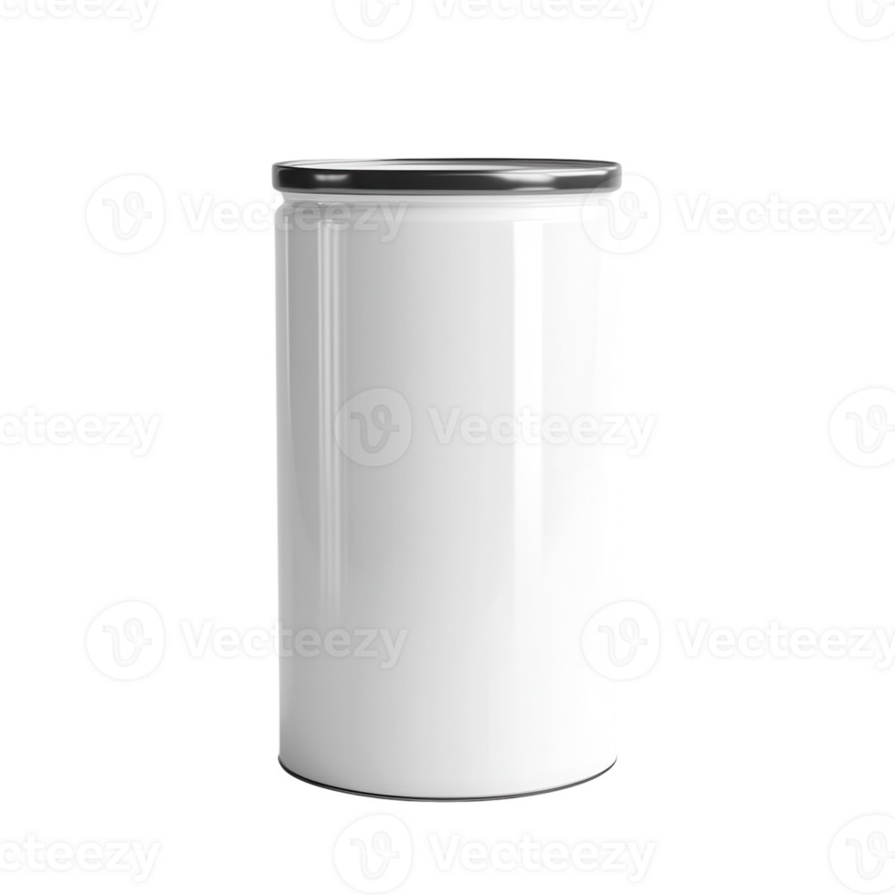 Blank Can Mockup White Background on transparent background. png