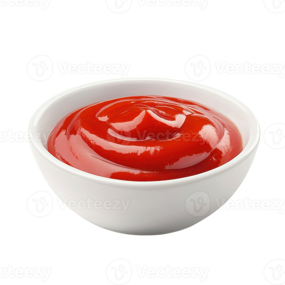 Ketchup Bowl White Background on transparent background. png