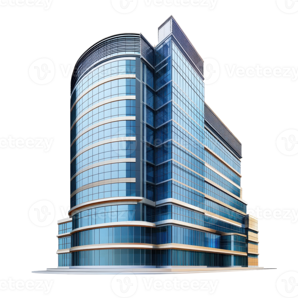 Business Center Building White on transparent background. png