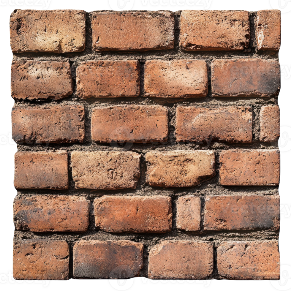 Brown Brick Wall Texture on transparent background. png