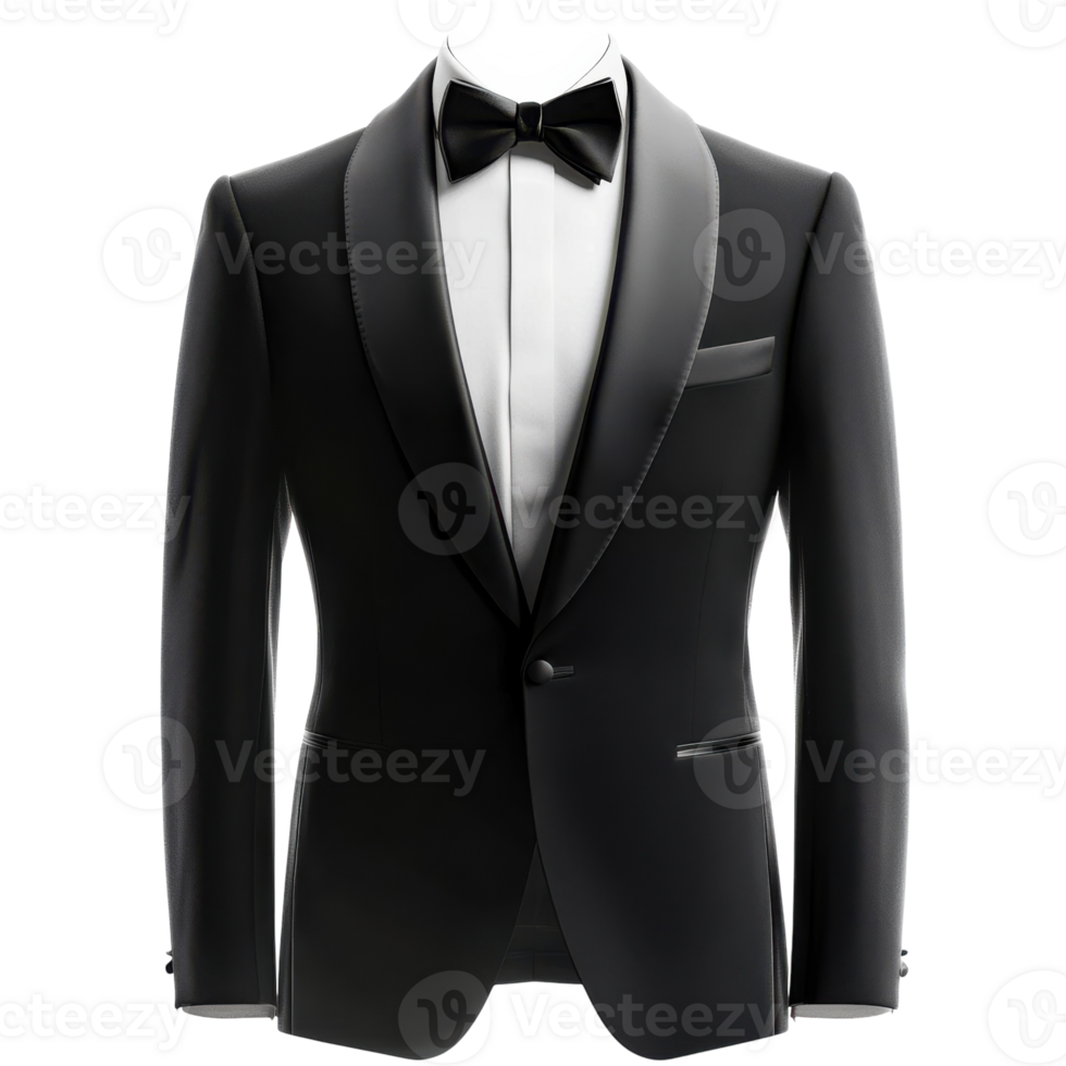 Classic Tuxedo Jacket Closeup on transparent background. png