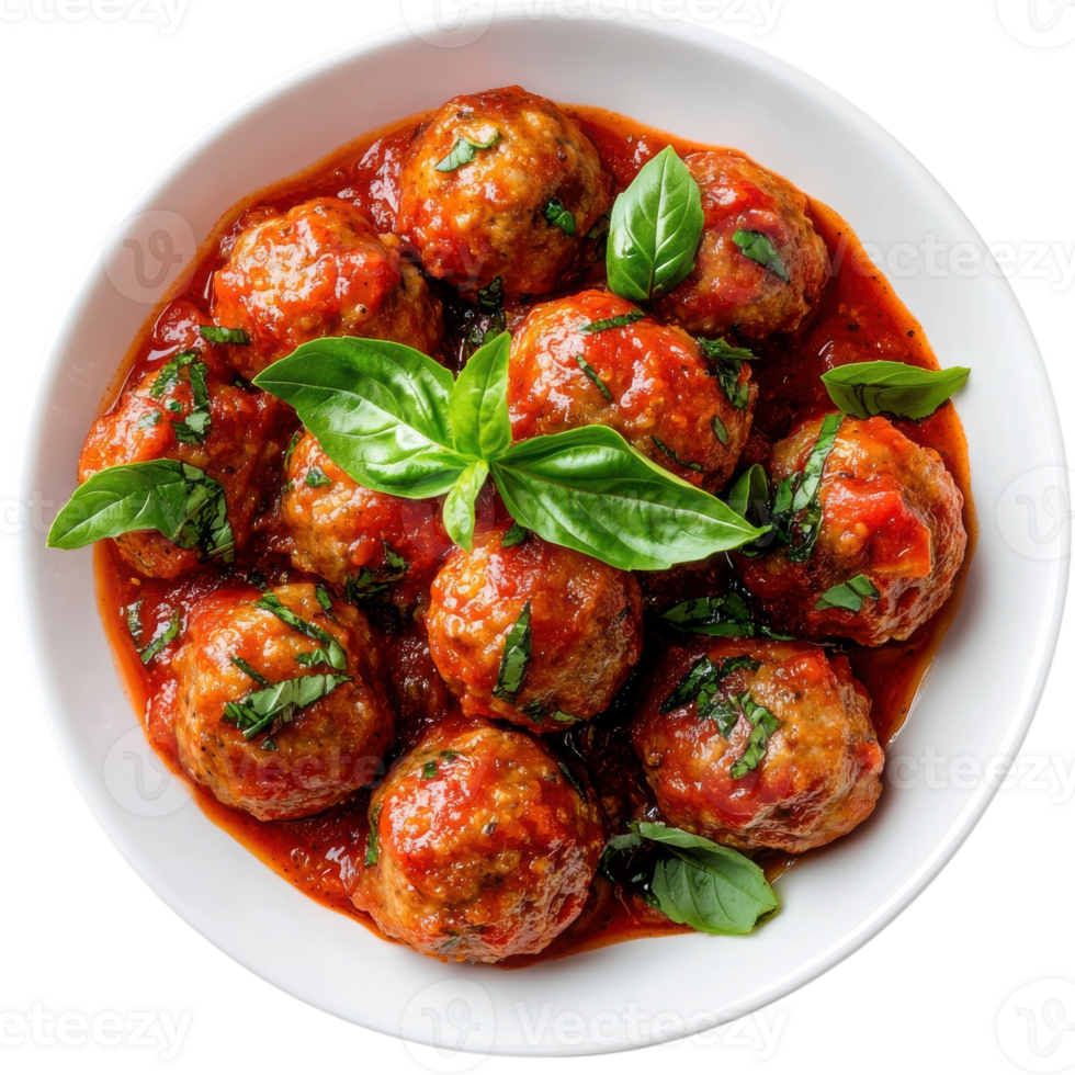 Italian Meatball Dinner on transparent background. png