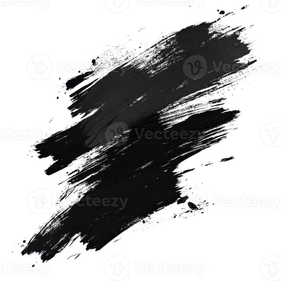 Dark Abstract Brushstrokes on transparent background. png