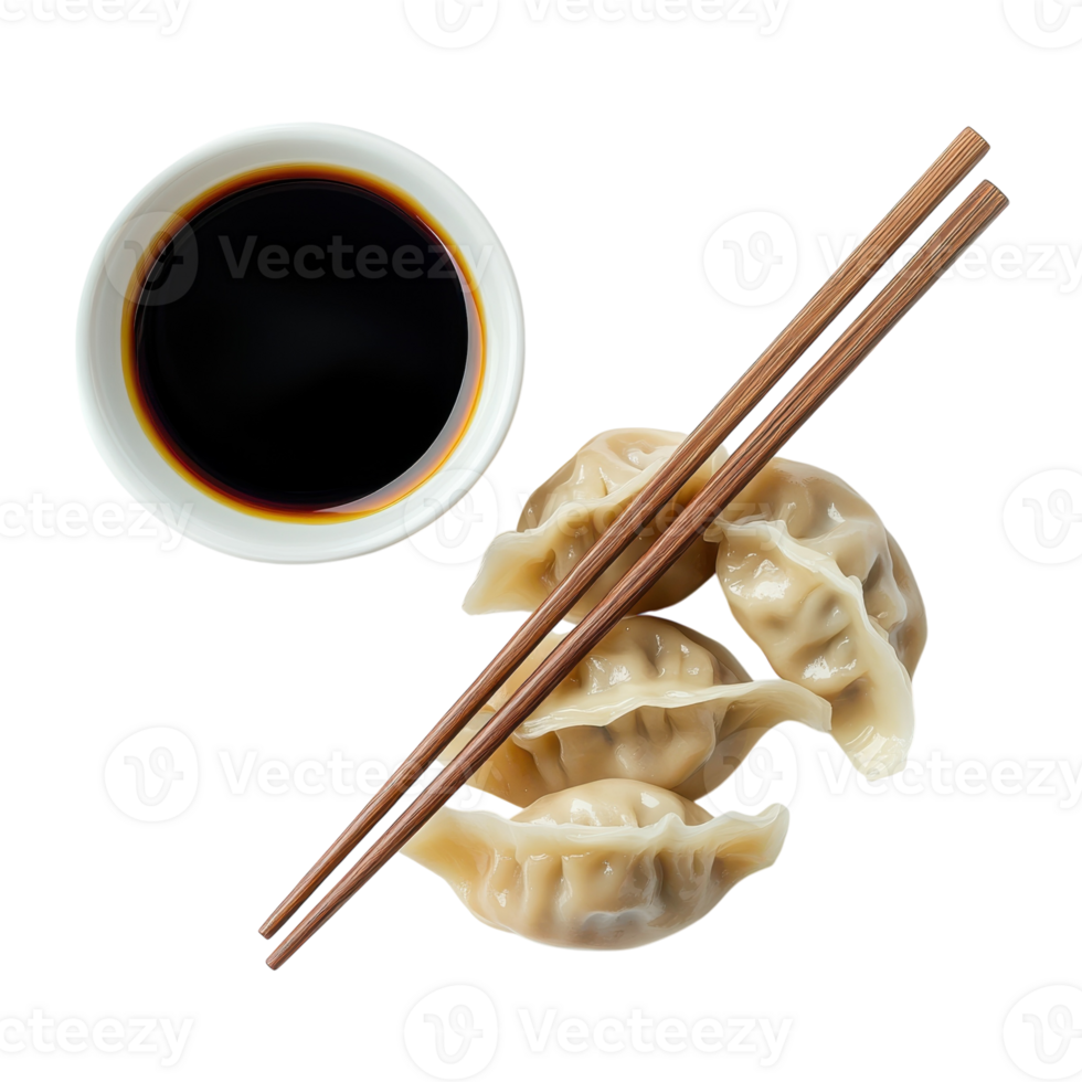 Delicious Dumplings on White on transparent background. png