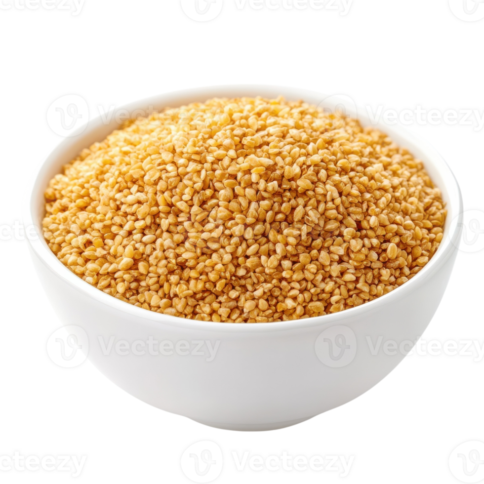 Bulgur Wheat in Bowl Food Photo on transparent background. png