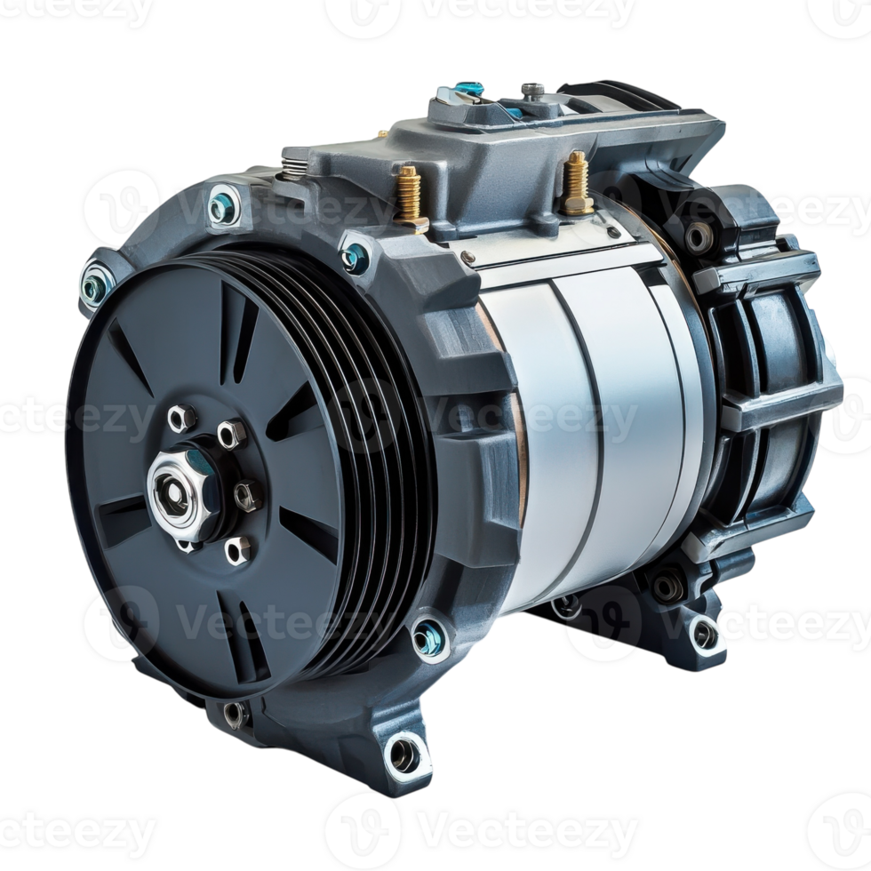 Electric Motor on White Background on transparent background. png
