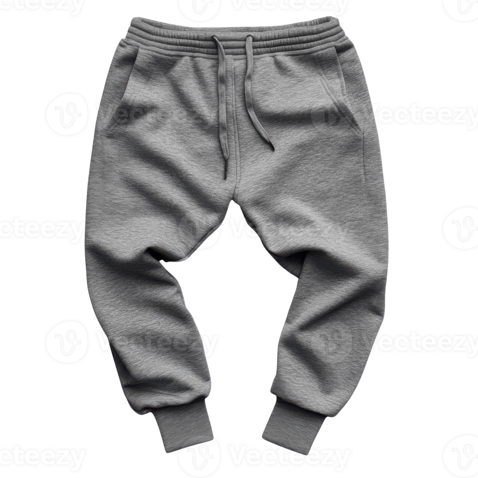 Gray Sweatpants Comfort Shot on transparent background. png
