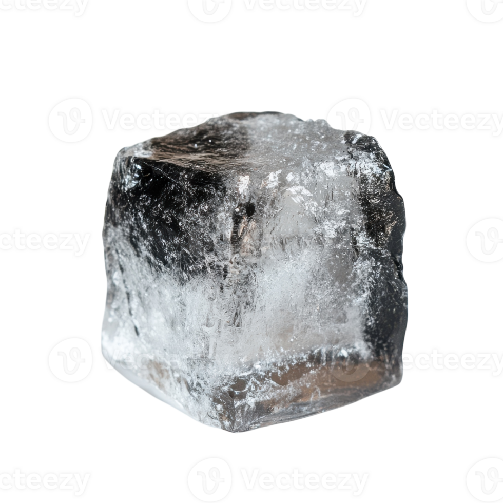 Ice Cube on White Background on transparent background. png