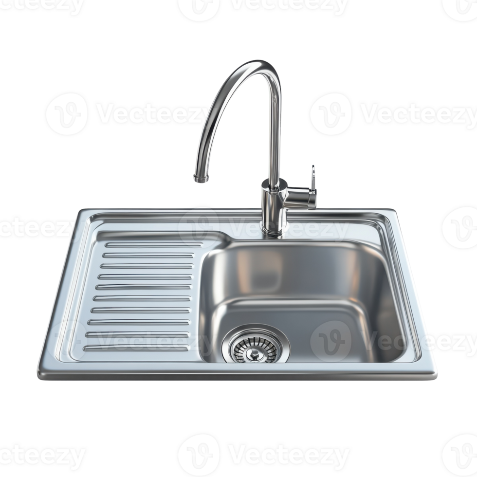 Modern Kitchen Sink Design on transparent background. png