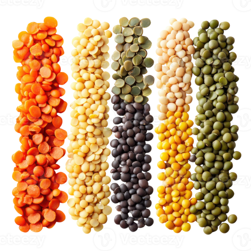 Delicious Lentils on White on transparent background. png