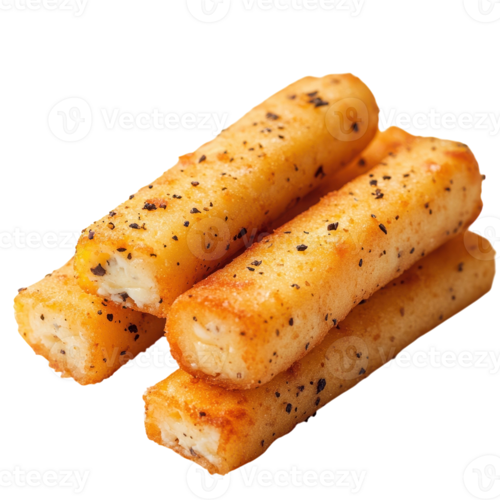 Crispy Mozzarella Sticks Food on transparent background. png