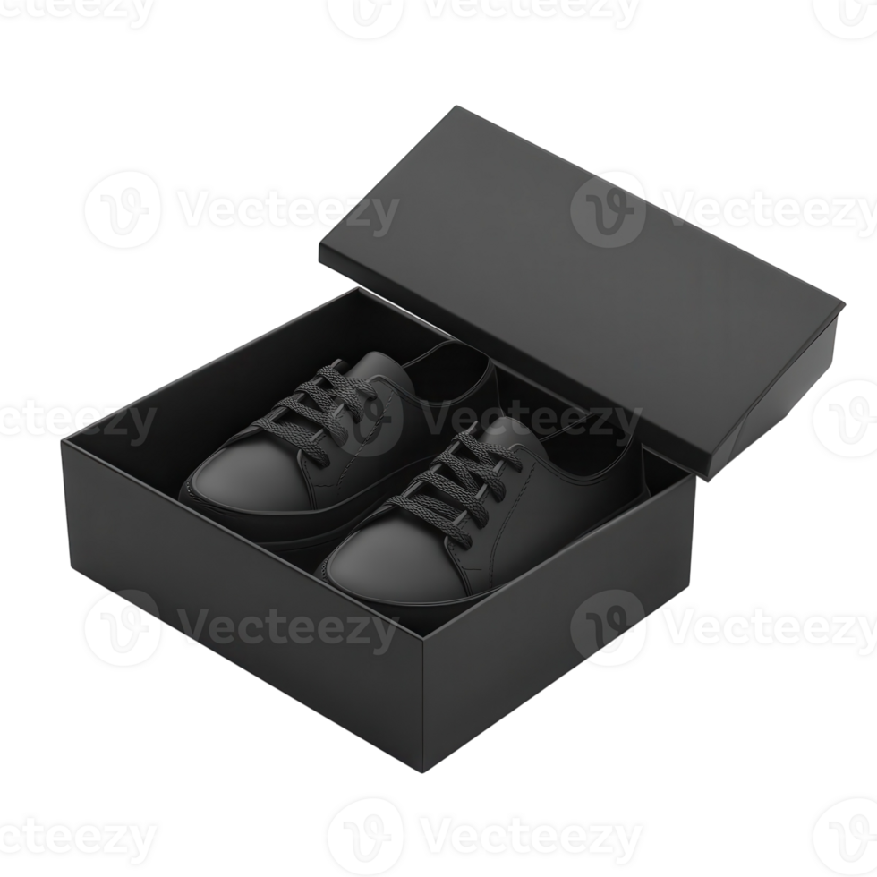 Open Shoebox on White Background on transparent background. png