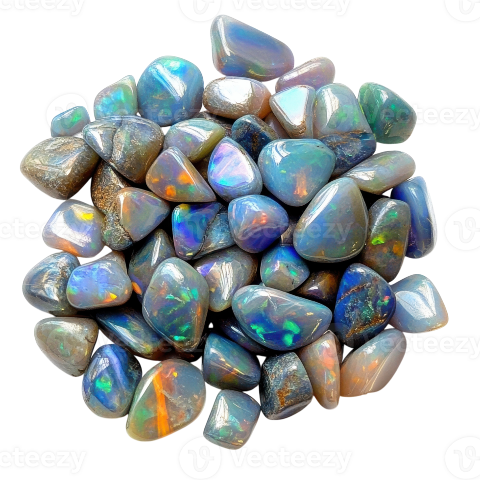 Opal Gemstone Macro Shot on transparent background. png