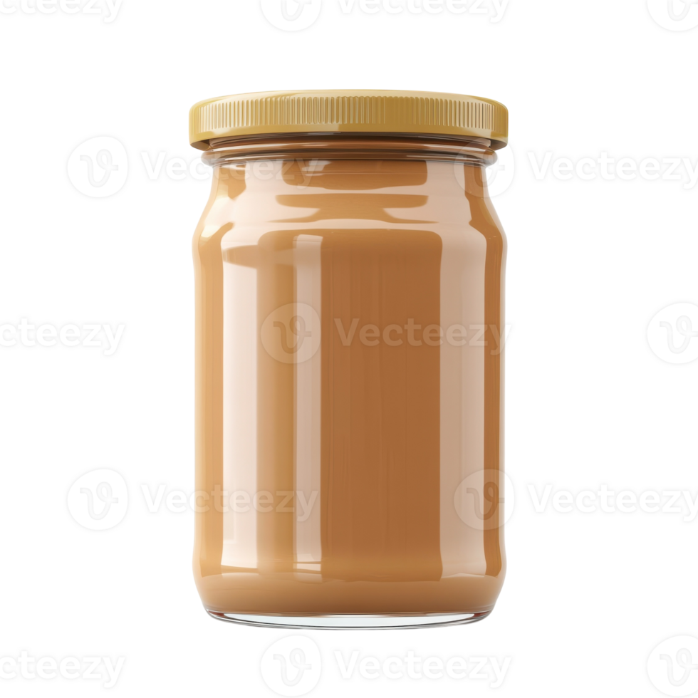Creamy Peanut Butter Jar on transparent background. png