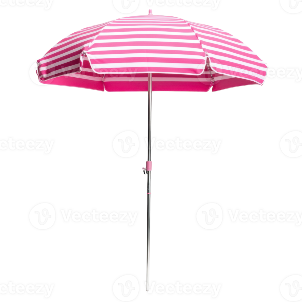 Pink Beach Umbrella White Background on transparent background. png