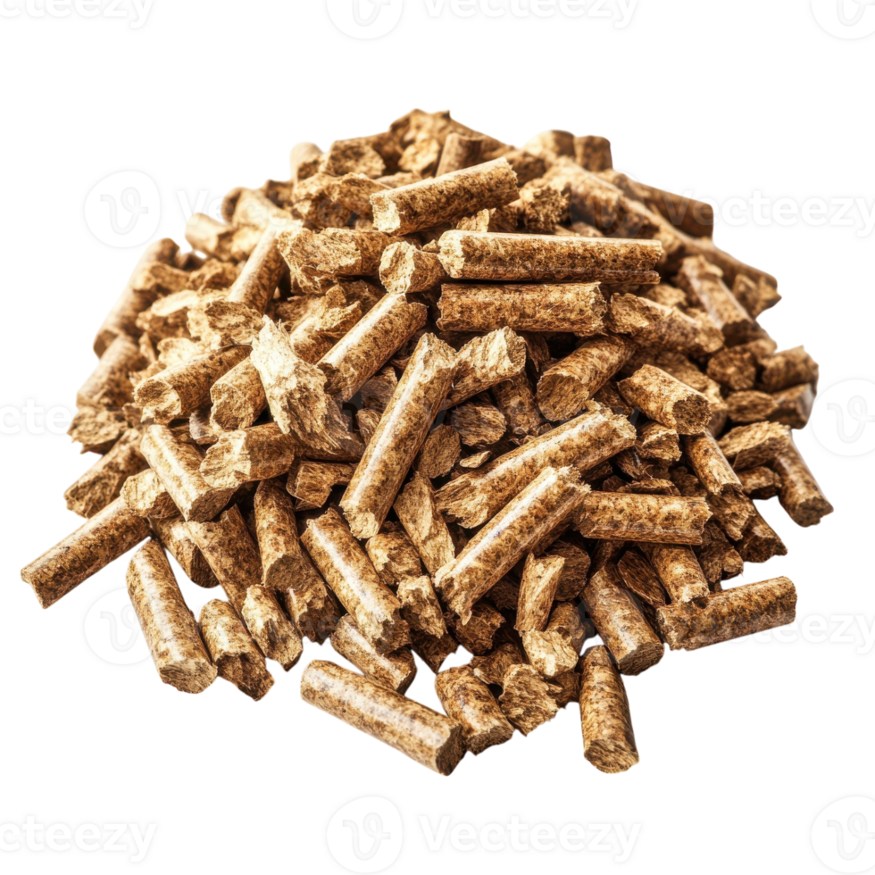 Wood Chips Pile White Background on transparent background. png