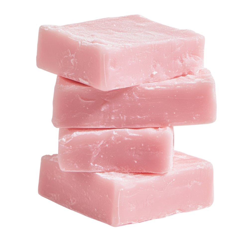 Pink Soap Bar on White on transparent background. png