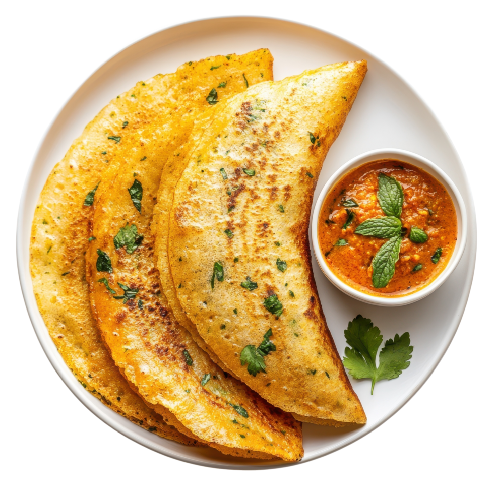 Delicious Masala Dosa Recipe on transparent background. png