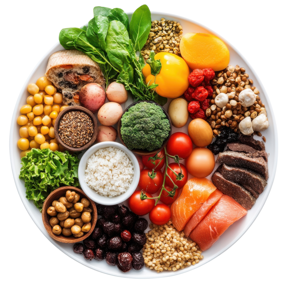 Delicious Food Platter Display on transparent background. png
