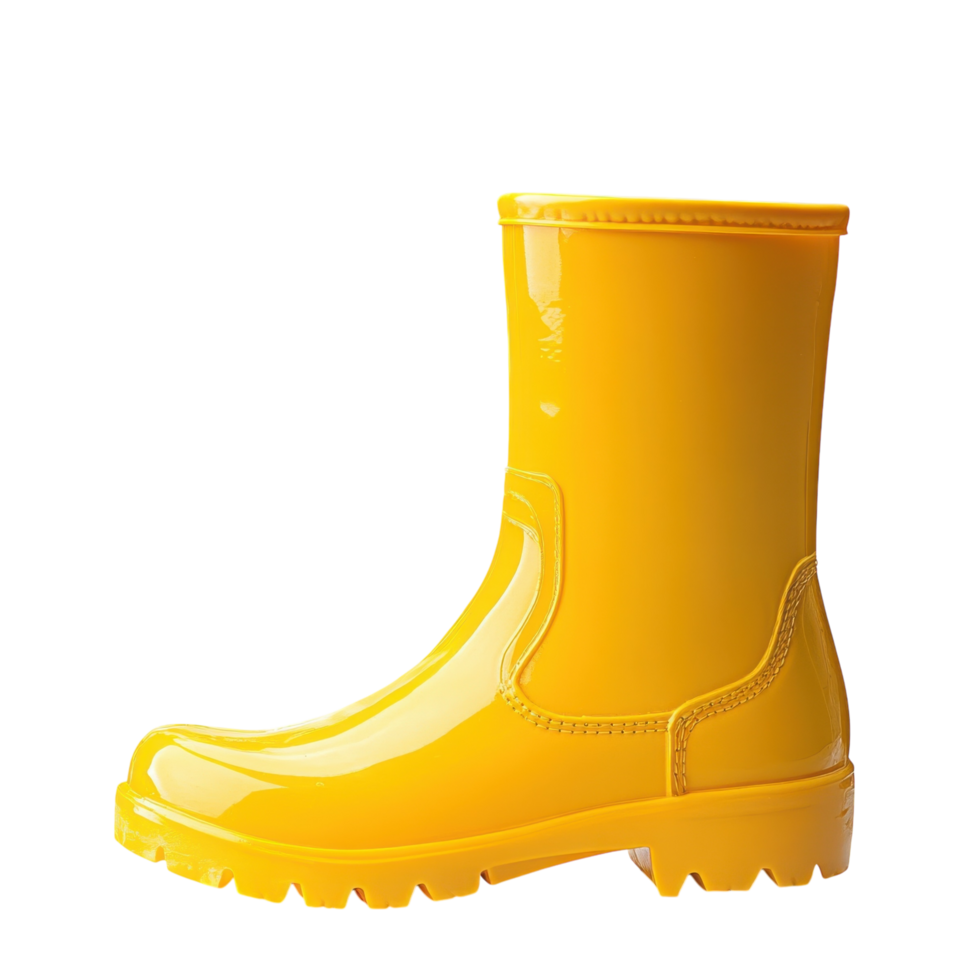 Stylish Rain Boots on White on transparent background. png