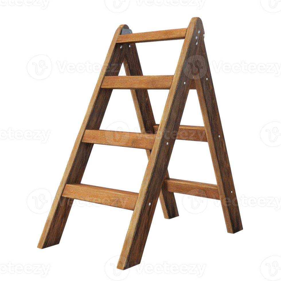 White Background Stepladder on transparent background. png