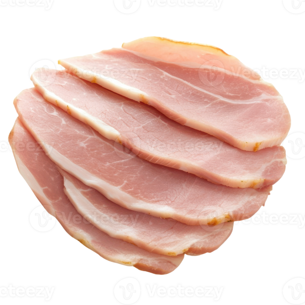 Delicious Parma Ham Slices on transparent background. png