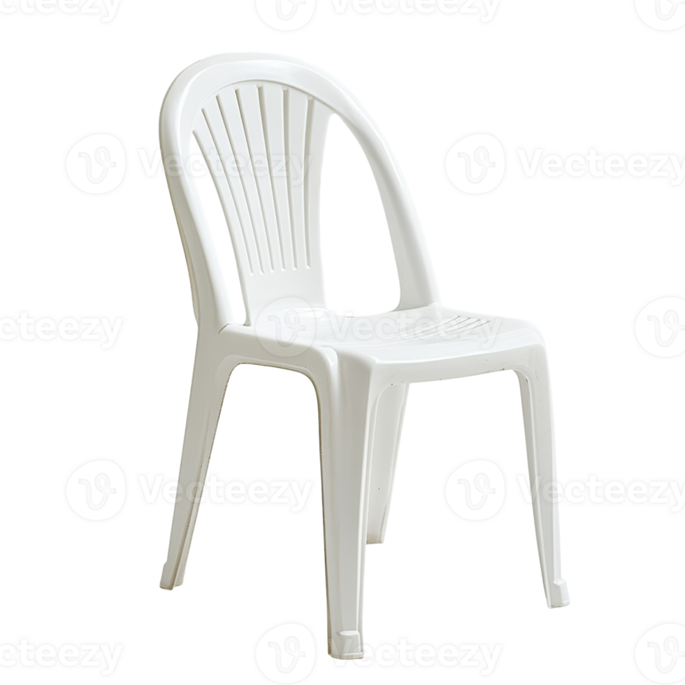 White Plastic Chair Mockup on transparent background. png