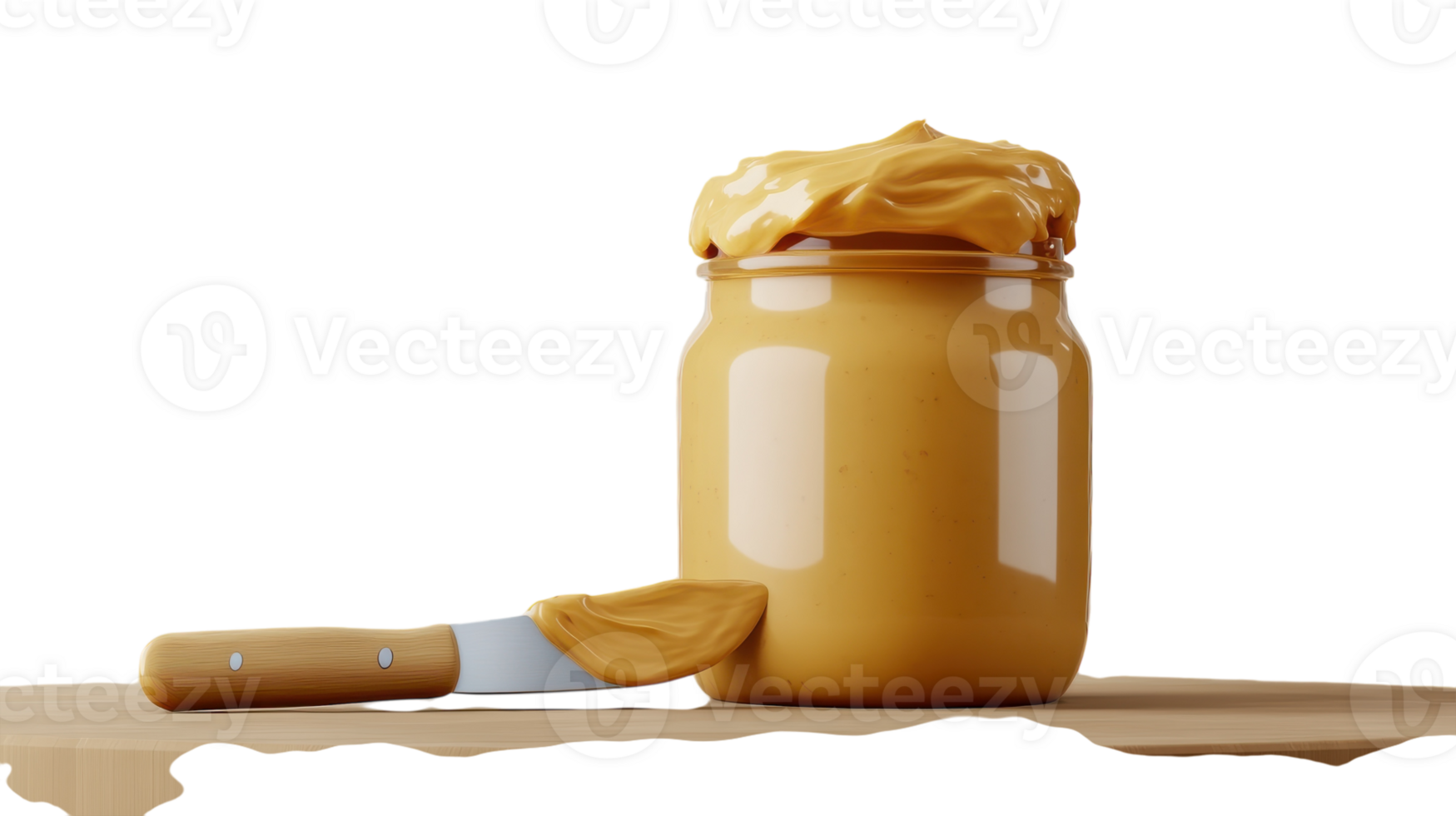 Aesthetic Jar of Creamy Peanut Butter with a Knife Perfect for Breakfast and Snack Time Inspiration. png