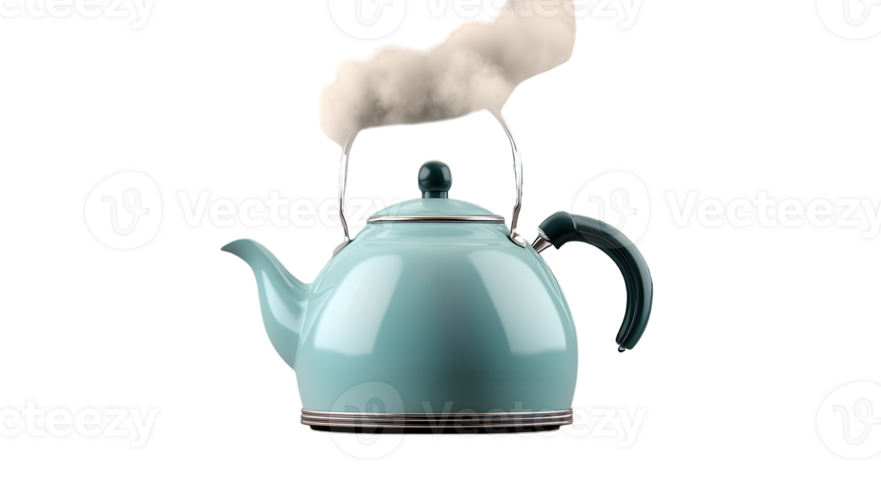 A Kettle with Boiling Water Perfect for Preparing Hot Drinks and Cooking, Showcasing the Steam Rising and the Pot's Sleek Design. png