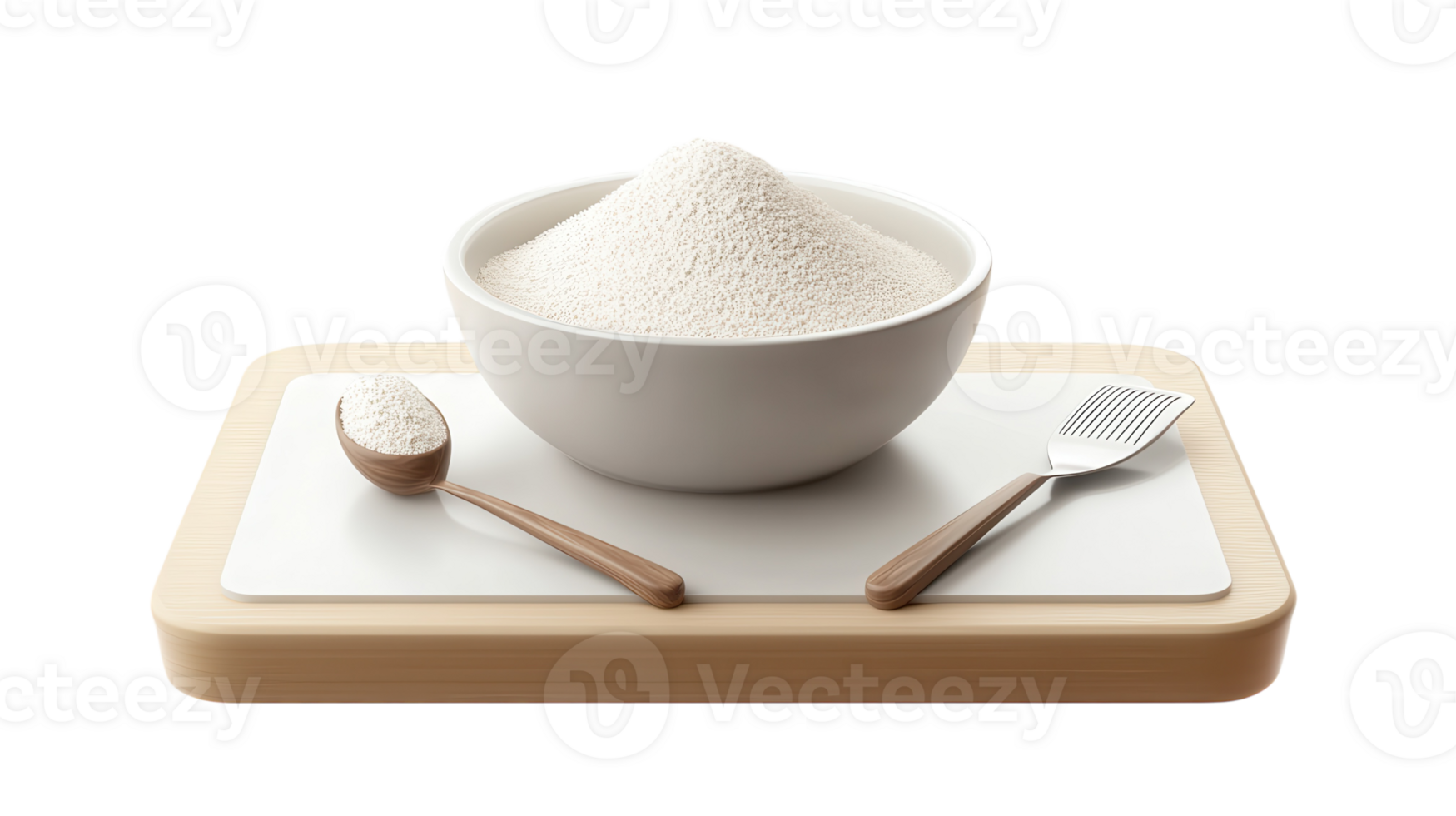 Measuring Ingredients with a Kitchen Scale and Flour Bowl for Accurate Cooking and Baking Measurements. png