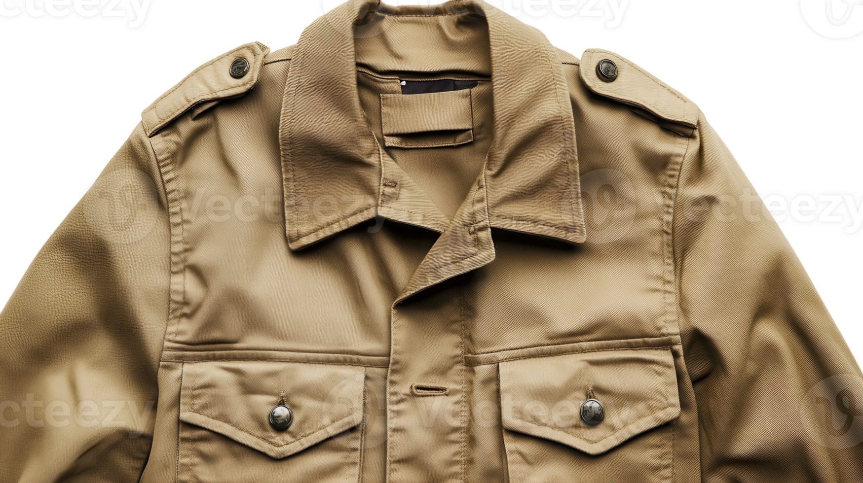 Stylish Khaki Utility Jacket with Epaulets for Versatile Outdoor Fashion and Everyday Wear, Perfect for Adding a Touch of Edge to Your Wardrobe. png