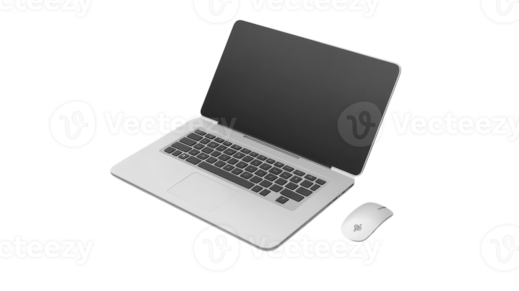 A Professional Laptop with a Mouse on a Clean White Background Perfect for Technology and Office Use. png