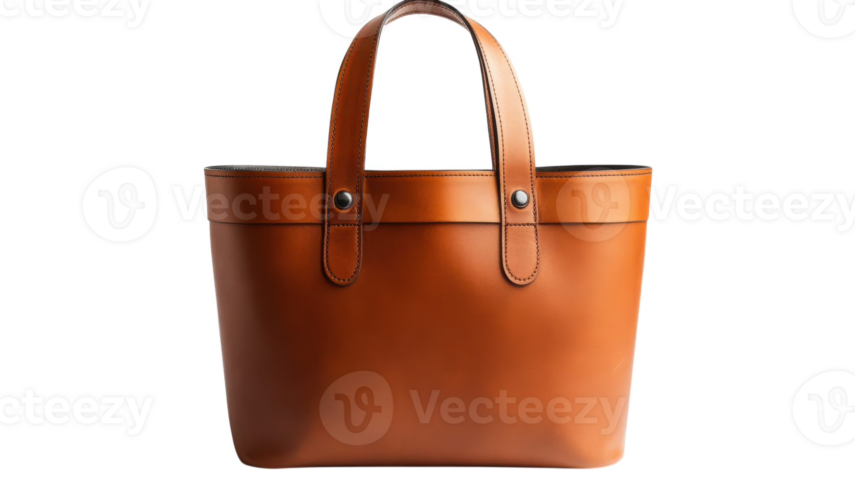 Stylish Large Leather Tote Bag with Handles Isolated for Fashion and Everyday Use. png
