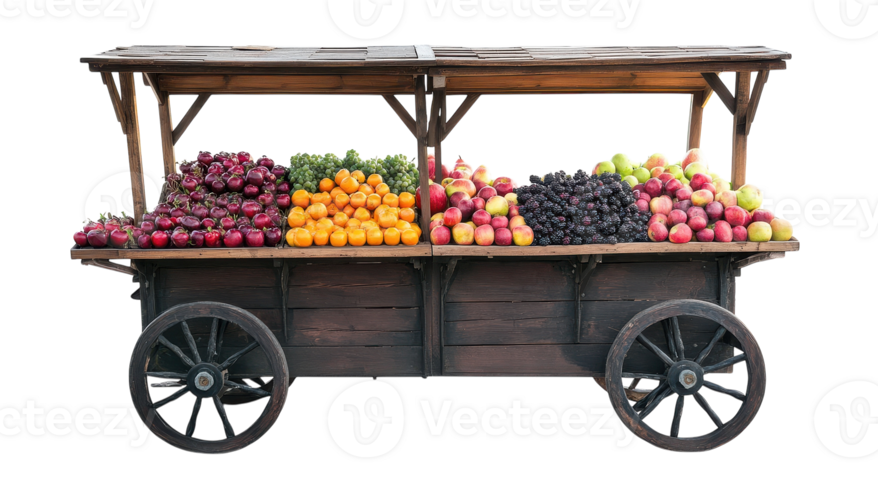 A cart filled with fruit and vegetables png