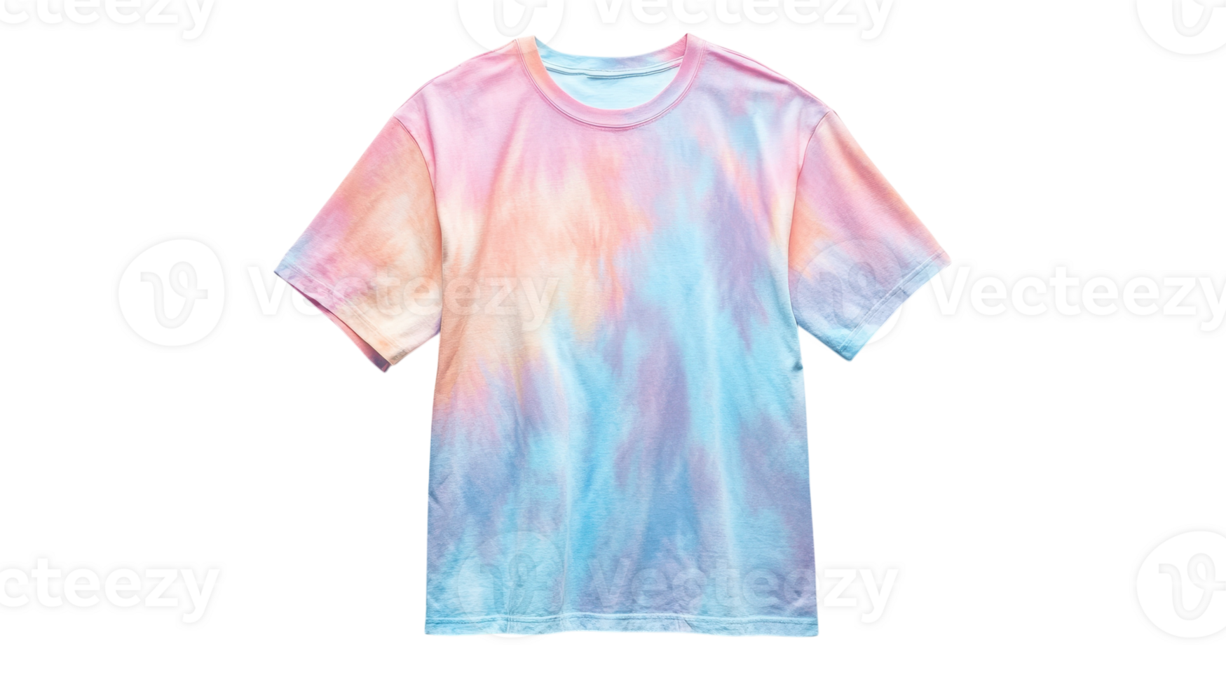 Multicolored Tie Dye T-Shirt Design Suitable for Casual Wear, Festivals, and Summer Events Featuring a Relaxed Fit for Ultimate Comfort. png