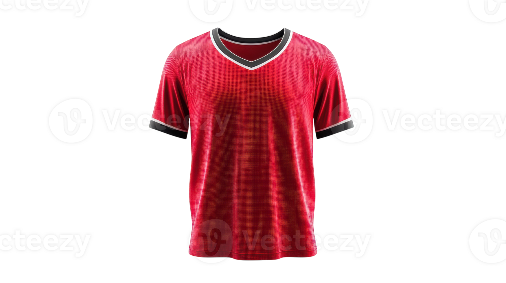 Vibrant Red Sports Jersey Isolated on a Clean Background, Perfect for Promotional Use and Fashionable Sports Attire Displays. png