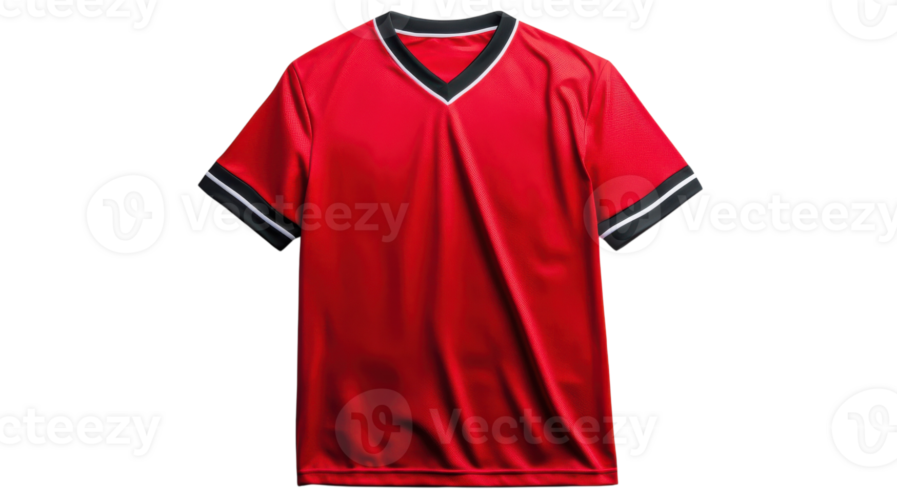 A Vibrant Red Sports Jersey Featuring a Team Logo, Perfect for Fans and Sports Enthusiasts to Showcase Their Support and Style in Any Sporting Event. png