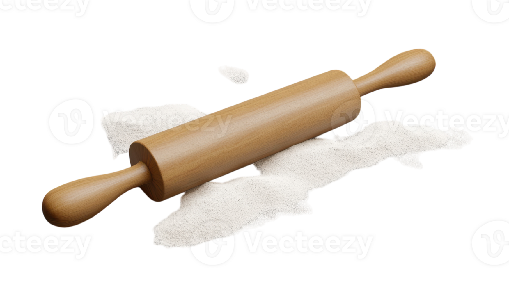 A Rolling Pin Dusting with Flour Perfect for Baking and Cooking Enthusiasts Capturing the Essence of Culinary Arts in a Kitchen Environment. png